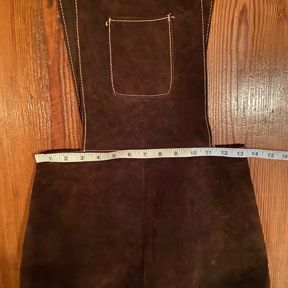Vintage Suede Shorts Overalls - Picture 2 of 4
